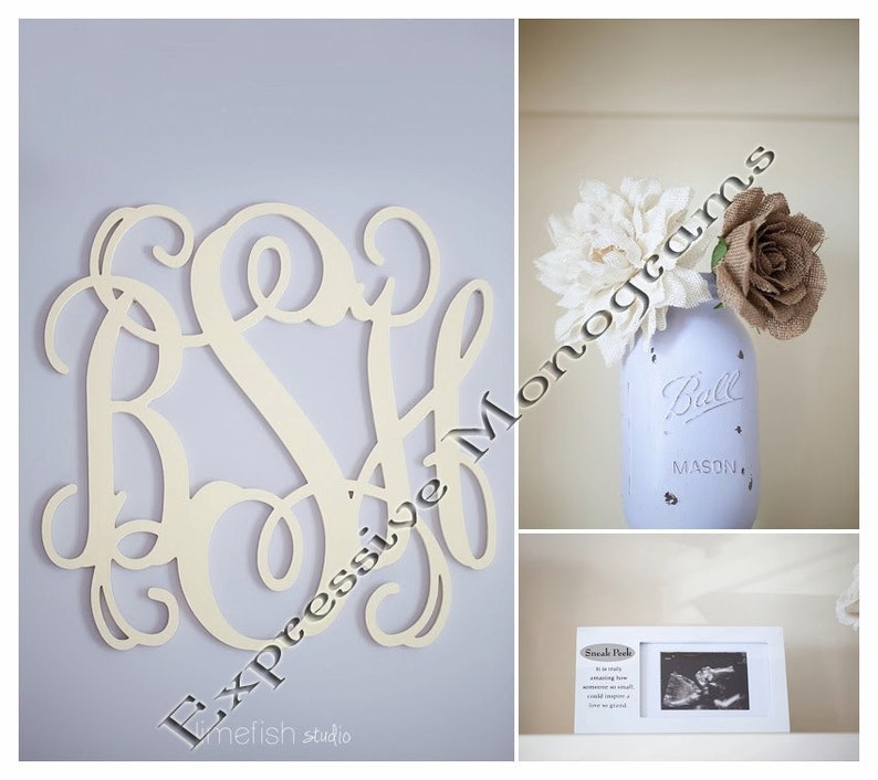 Wooden Initials Unfinished Wood Letters Monogram Home Decor Etsy