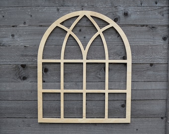 Arched Cathedral Window Frame, Farm Home Decor, Wood Arch Craft, Farmhouse, Wreath Hanger