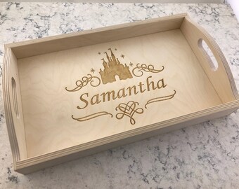 Personalized Serving Tray, Serving Tray Wood, Engraved Serving Tray, Personalized Platter, Wooden Tray, Custom Tray, Disney serving tray