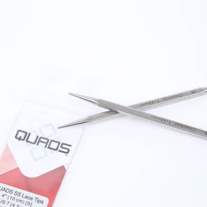 ChiaoGoo QUADS Interchangeable Needle Tips 4” 5” | Square Stainless Steel Knitting Needles | Ergonomic Tips