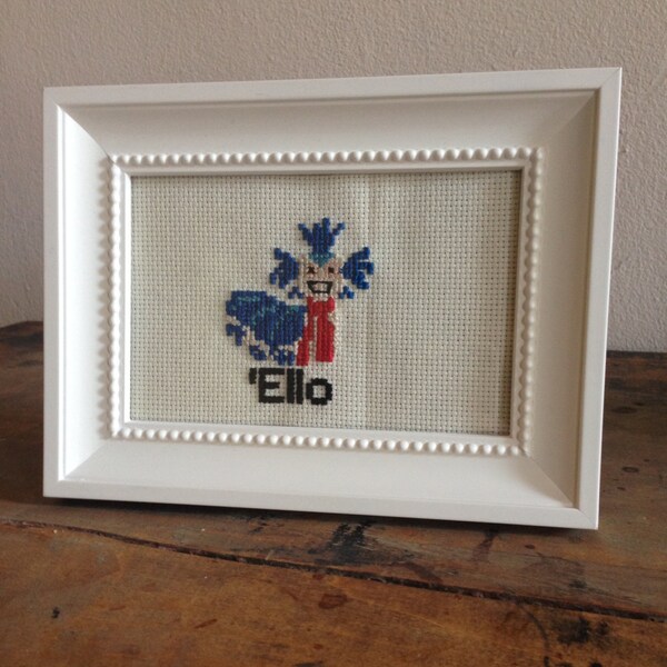 The Labyrinth Worm Cross Stitch Finished