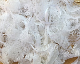White Lace & Ribbon Bundle Set. Beautiful Quality and Designs