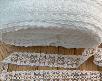 Cream Double Sided Slot Lace Trim.