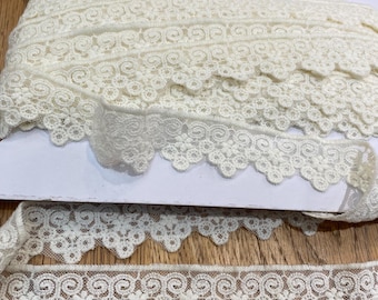 Cream Guipure/ Cotton Mix Lace Trim. Beautiful Quality