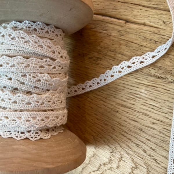 3 meters Narrow Cream Cotton Lace Trim