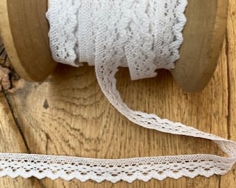 White Cotton Lace Trim 15 mil Wide.