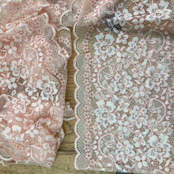 Stretch Lace Trim In Peach