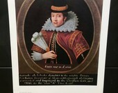 Vintage Pocahontas painting print Author Unknown Smithsonian institution national portrait gallery Native American Art Southwest decor