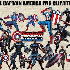 Capitão América, O Primeiro Vingador 44 imagens em fundo transparente PNG de 300 PPI, gráficos digitais imprimíveis