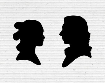 Han Solo And Princess Leia Star Wars Silhouette Svg Cutting Etsy