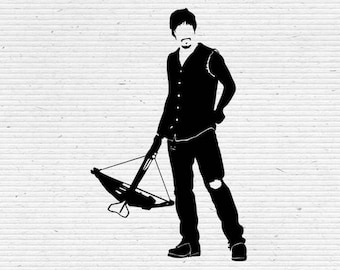 Daryl Dixon The Walking Dead Silhouette SVG Cutting File, Printable, T-shirt Design, Scrapbooking Clipart
