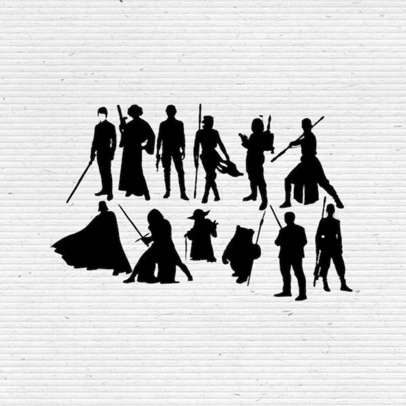Star Wars Characters Silhouette and Elements SVG Cutting | Etsy