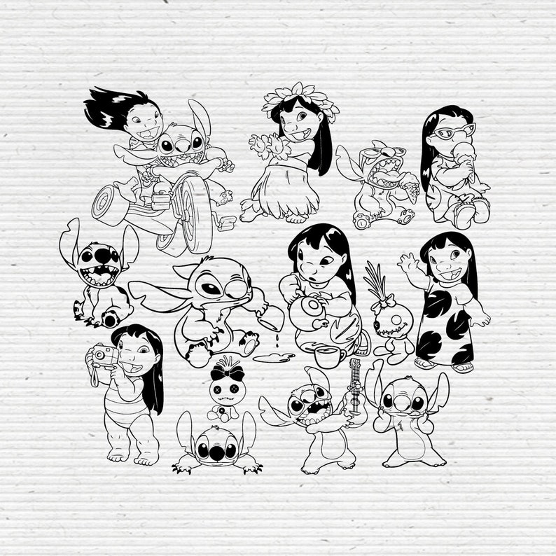 Download Lilo and Stitch Clipart SVG Digital Clipart Editable ...