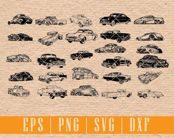 Classic Cars Graphics | SVG EPS PNG | Ideal for Bullet Journaling, Scrapbooking and Cardmaking