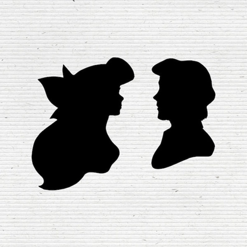 Download Ariel et Eric de The Little Mermaid Disney Silhouette SVG ...