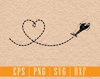 Helicopter Heart | SVG EPS PNG | Ideal for Bullet Journaling, Scrapbooking and Cardmaking