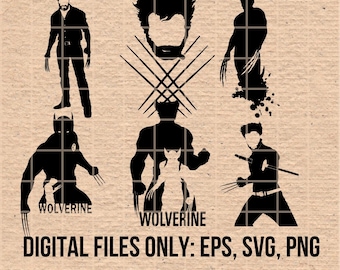 Logan Wolverine X-Men Silhouette | EPS SVG PNG | Printables