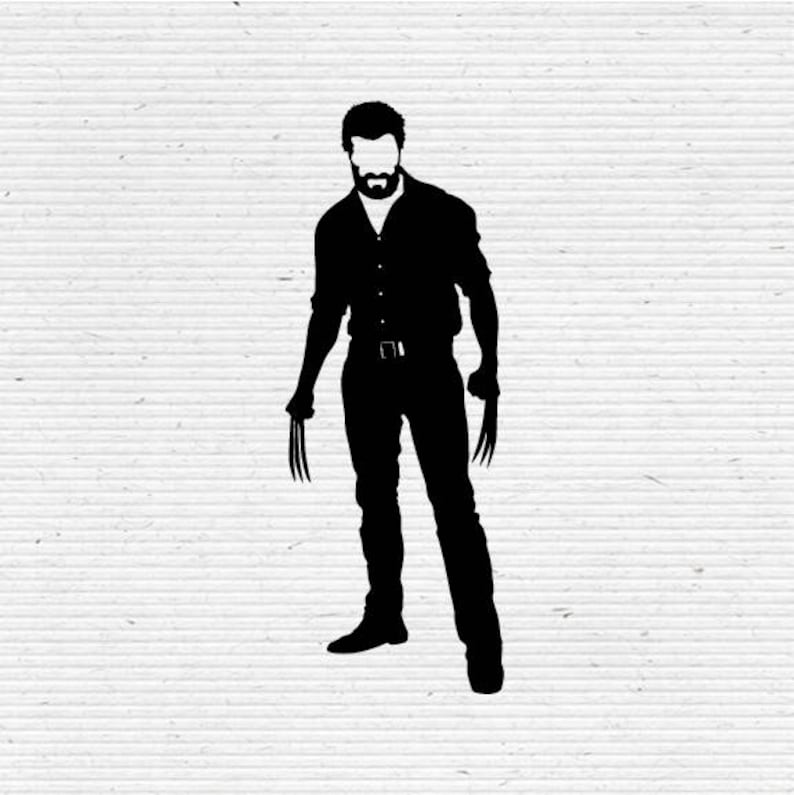 Logan Wolverine XMen Silhouette SVG and DXF Cut Files Etsy