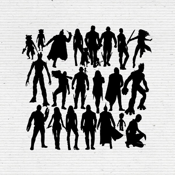 Guardians of the Galaxy Silhouette | Marvel Clip Art (Digital Download)