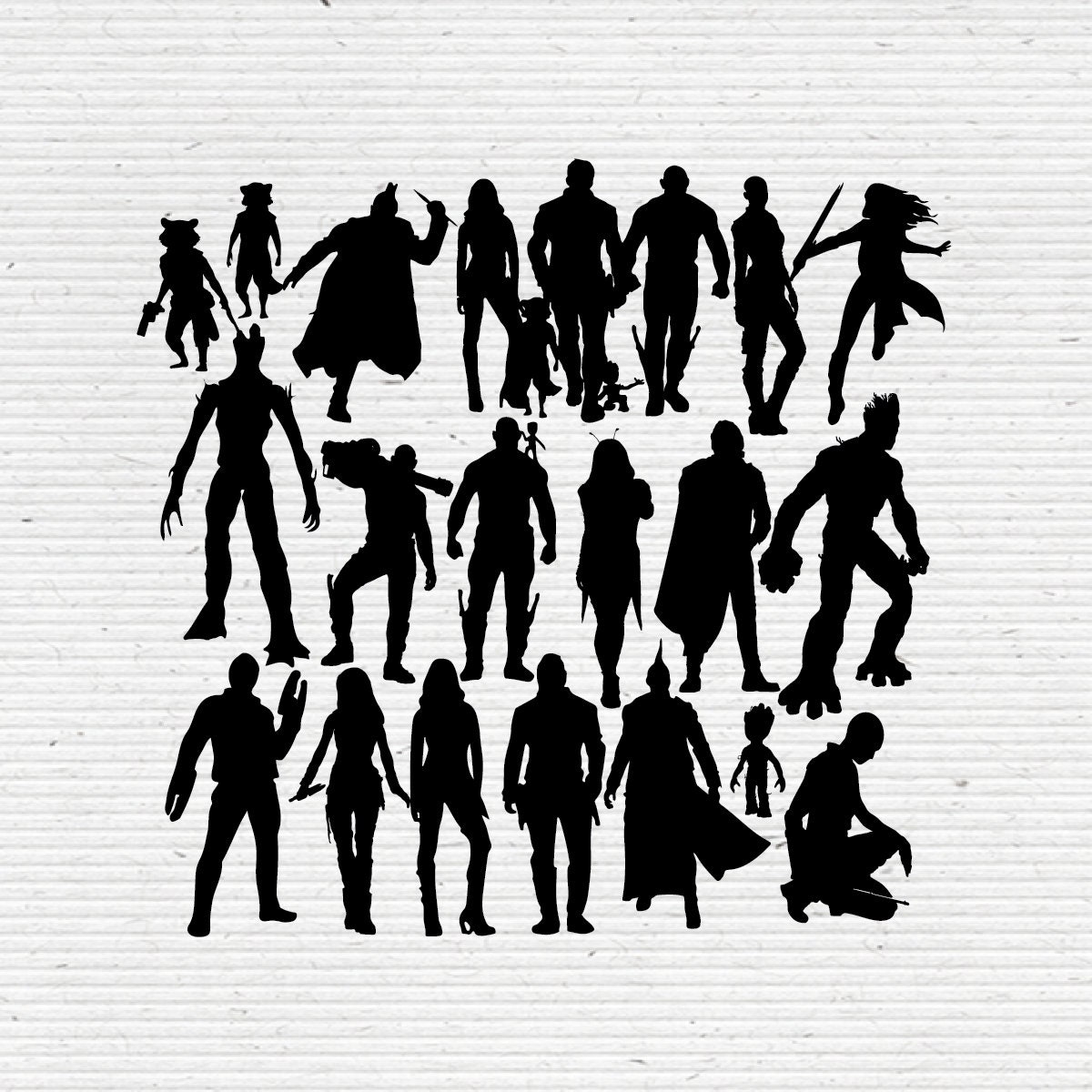 Guardians of the Galaxy Bundle Silhouette Marvel Cliparts Etsy