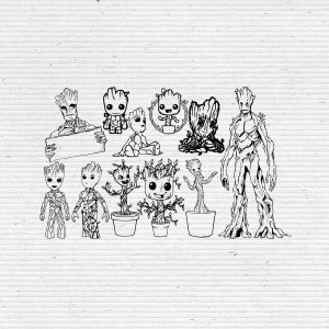 Groot Bundle Clipart | Guardians of the Galaxy Clipart | EPS PNG SVG | Printable, T-shirt Design, Scrapbooking Clipart
