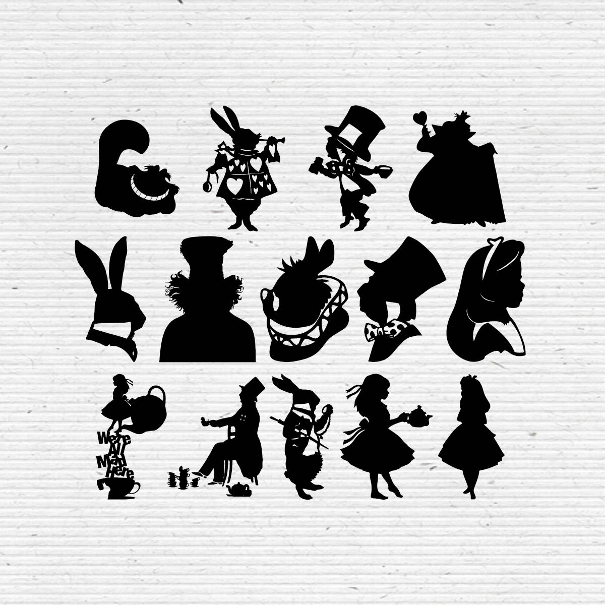 Download Alice in Wonderland Disney Silhouette SVG Cut File Digital | Etsy