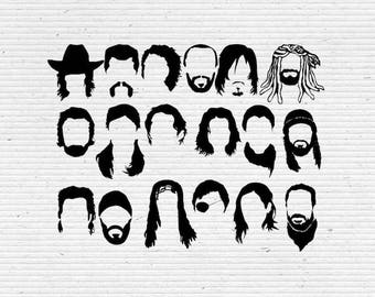 The Walking Dead Faces SVG Cut File, Digital Clipart, Editable Vector