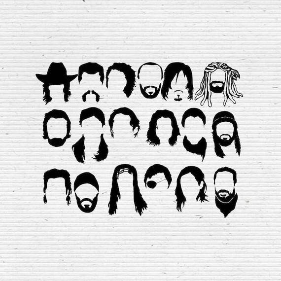 Download The Walking Dead Faces Svg Cut File Digital Clipart Editable Etsy