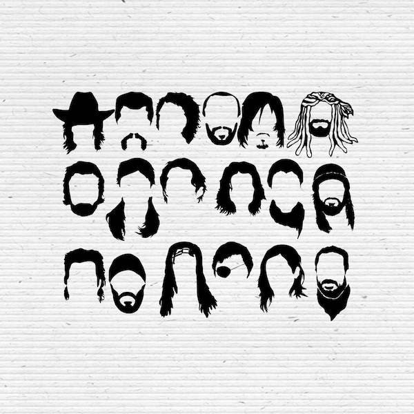 Download The Walking Dead Faces Svg Cut File Digital Clipart Editable Etsy