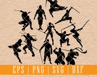 Ninja Silhouette | SVG EPS PNG | Ideal for Bullet Journaling, Scrapbooking and Cardmaking