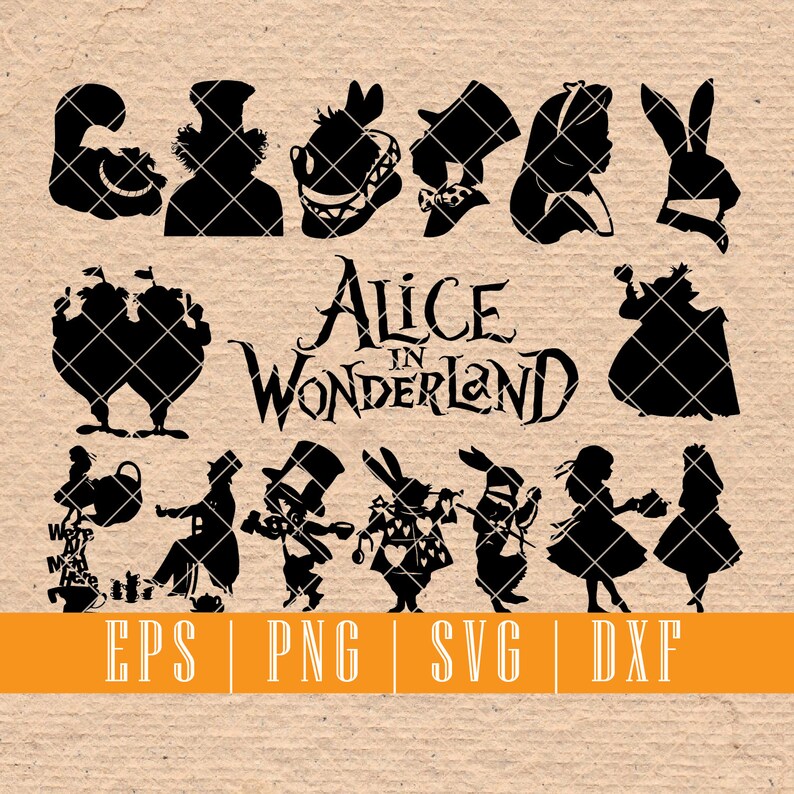 Alice in Wonderland Vector and Cut Files EPS SVG DXF Etsy