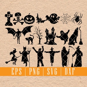 Halloween Silhouette Cliparts | Ideal für T-Shirt Prints, Scrapbooking, Wandtattoos | EPS SVG DXF Datei