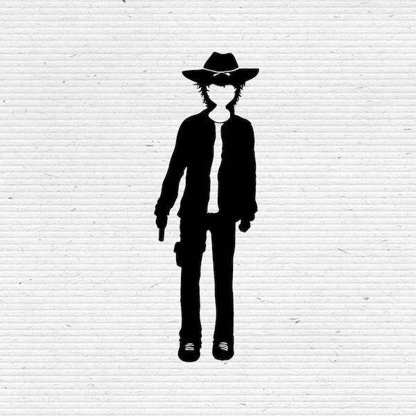 Download Carl Grimes The Walking Dead Silhouette SVG Cutting File | Etsy