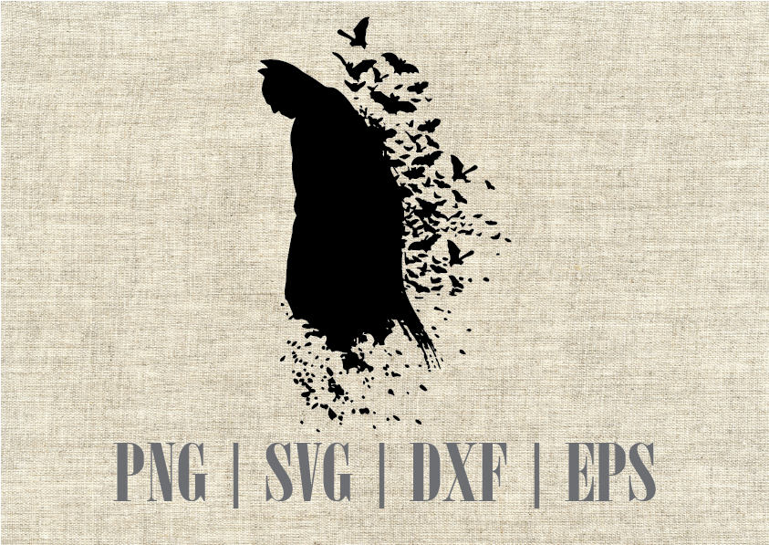 Download Batman The Dark Knight Silhouette SVG and DXF Cut Files | Etsy
