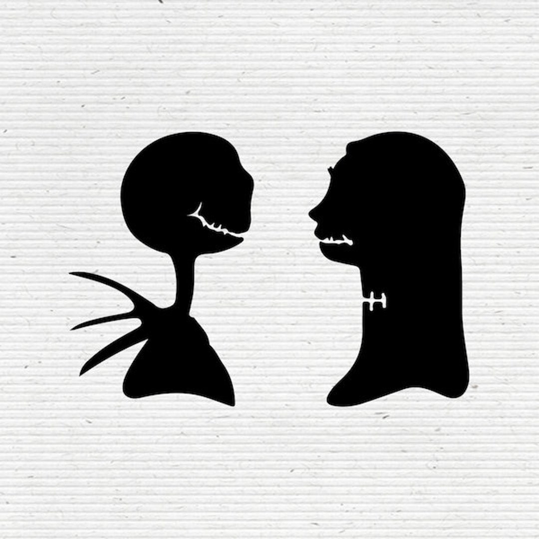 Nightmare Before Christmas Jack and Sally Silhouette Dxf, Svg, Png and ...
