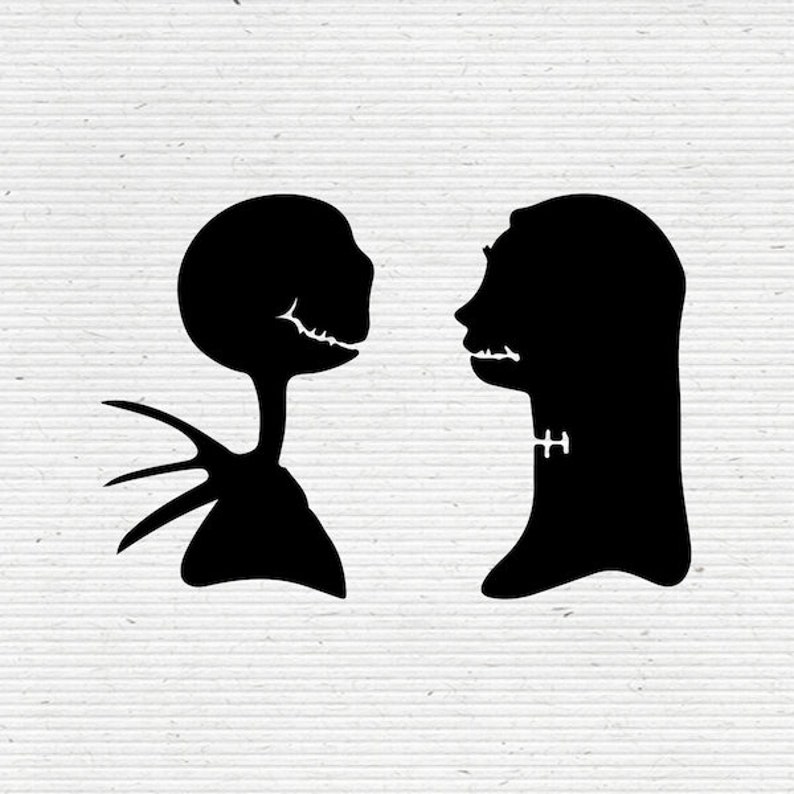 Nightmare Before Christmas Jack and Sally Silhouette Dxf Svg - Etsy