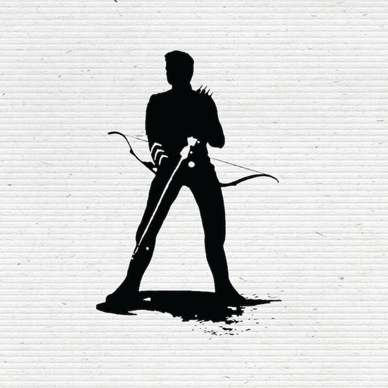 Download Hawkeye Avengers Silhouette SVG and DXF Cut Files | Etsy