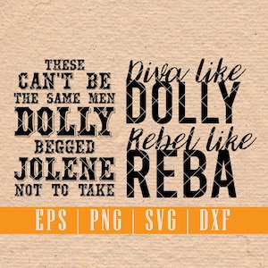 Dolly Parton&#39;s Quotes Vector Clipart in SVG EPS PNG for Silhouette Studio & Cricut Instant Download
