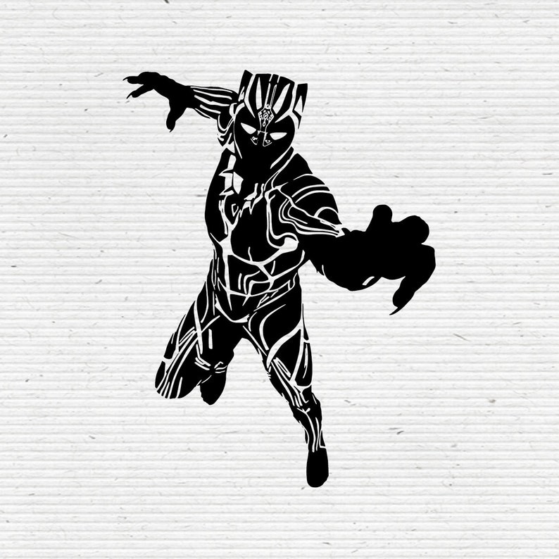 Download Black Panther Silhouette Digital Clipart Printable SVG Cut ...