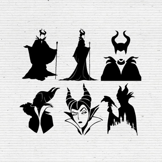 Download Maleficent Silhouette Svg And Dxf Cut Files Editable Vector Etsy
