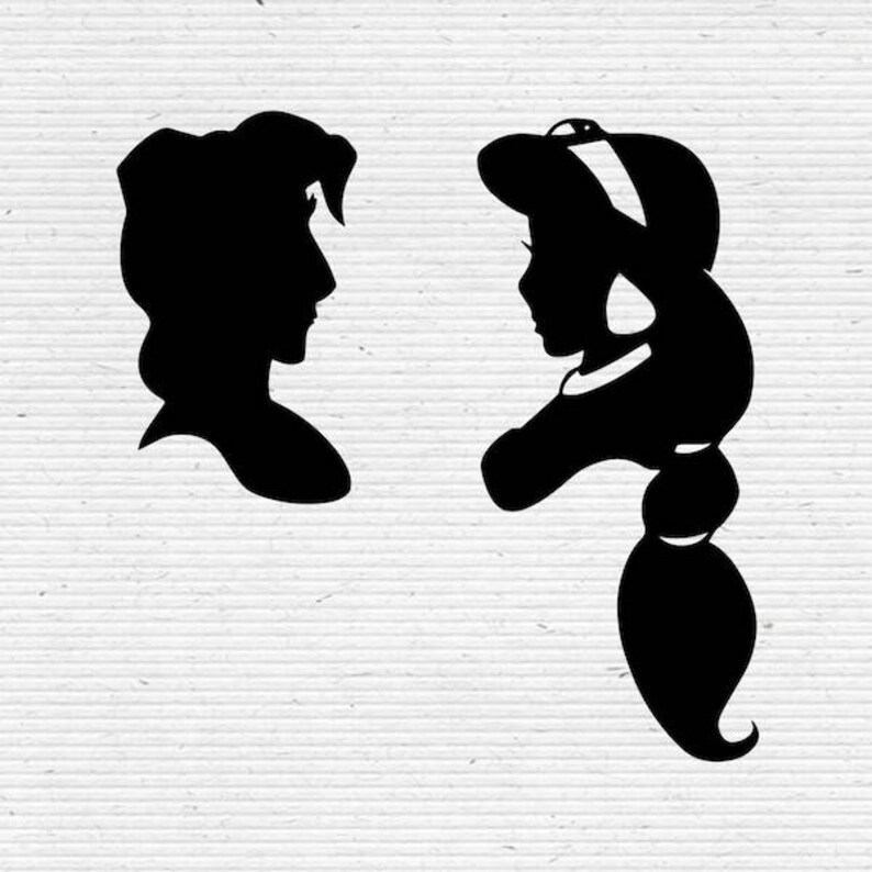 Download Aladdin and Jasmine Disney Silhouette SVG Cut File Digital ...