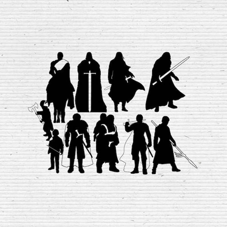 Game of Thrones Characters Outline Silhouette SVG Cutting File ...