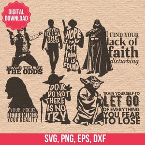 Star Wars Quotes Digital Graphics Clipart in SVG EPS PNG for Silhouette Studio & Cricut Instant Download