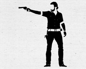 Rick Grimes Walking Dead Vector Clipart (SVG, PNG, EPS) Digital Download