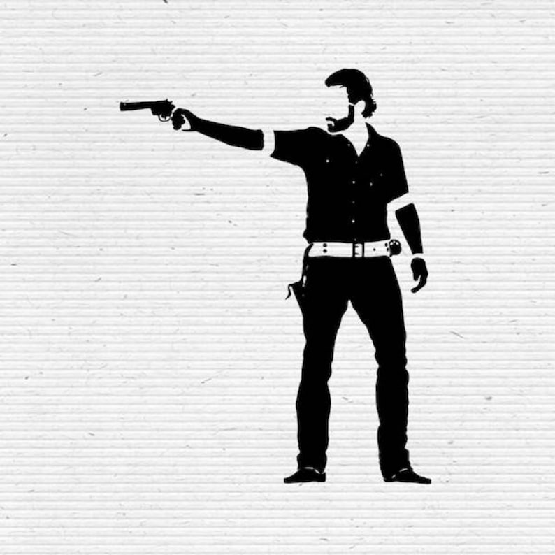 Download Rick Grimes The Walking Dead Silhouette SVG Cutting File | Etsy