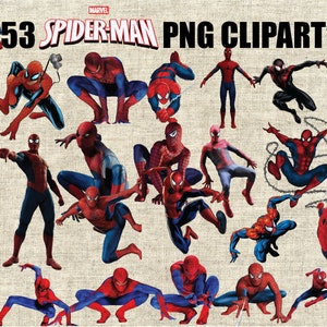Spiderman Cliparts, 53 Imagens em 300 PPI PNG Fundo Transparente, Gráficos Digitais Imprimíveis