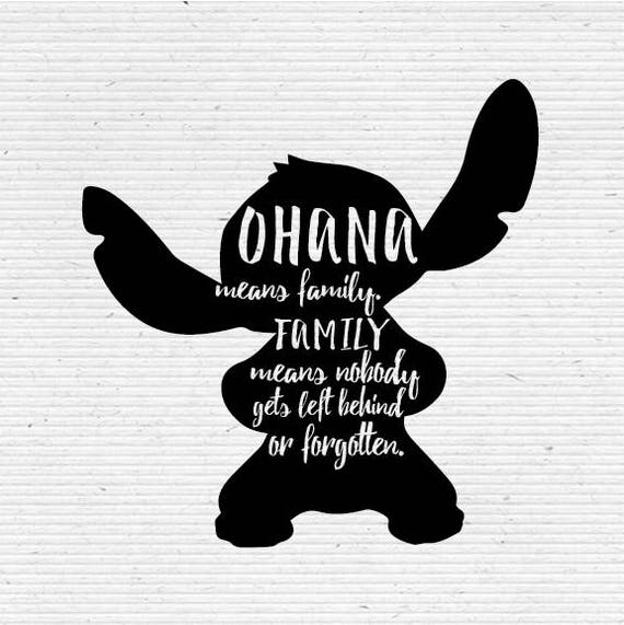 Stitch Ohana Quote Silhouette SVG Cut File Digital Clipart ...