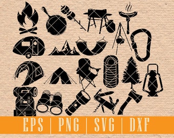 Camping Silhouette | SVG EPS PNG | Ideal for Bullet Journaling, Scrapbooking and Cardmaking