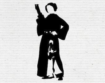 Prinzessin Leia Silhouette | Star Wars Silhouette | EPS PNG SVG-Schnittdateien | Cricut und Kamee