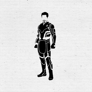 Iron Man Silhouette Digital Clipart, Printable, SVG Cut File, Editable Vector